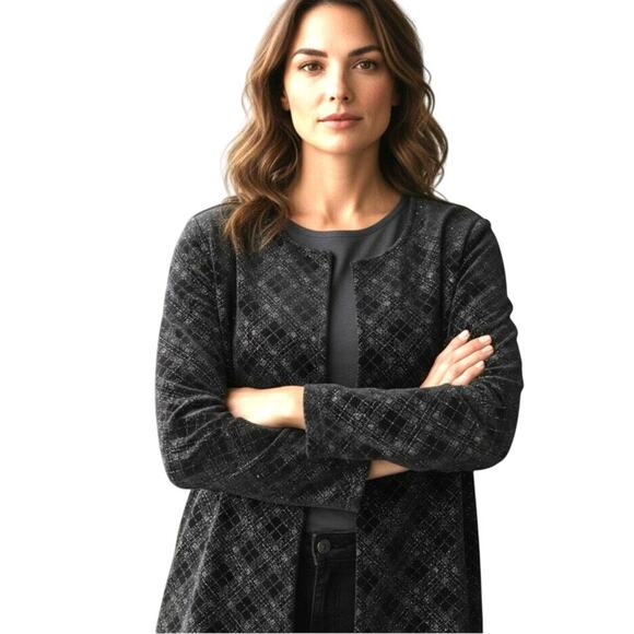 R&K Evening Women's Sparkly One Button Jacket in Black Size 12 - Picture 1 of 6